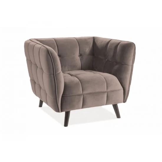 Крісло CASTELLO 1 VELVET беж BLUVEL 28 / венге CASTELLO1V28 1